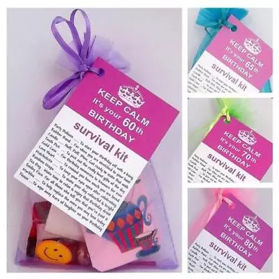 60th 65 70 80th BIRTHDAY PRESENT SURVIVAL KIT FUN NOVELTY GIFT PERSONALISED PXG • £4.49