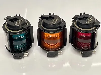 Original Tranberg Serie Masthead Topp Electric Lamp Set Of 3 - Green/Orange/Red • $749