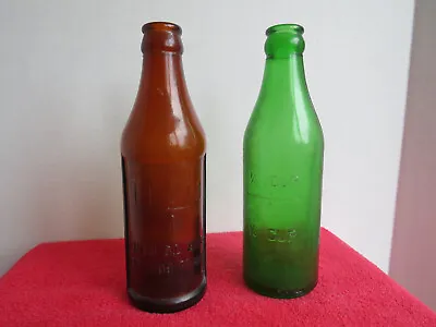 Two Vintage 1/2 Cup Measuring Bottles: 1 Certo Amber & 1 Unmarked Green • $18