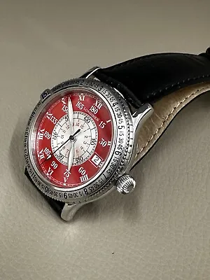 Longines Lindbergh Hertage Automatic Stainless Red Dial Mens Watch 38 MM • $795