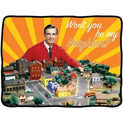 New Mr Rogers Neighborhood Fleece Throw Gift Blanket Fred A Beautiful Day Movie • $19.54