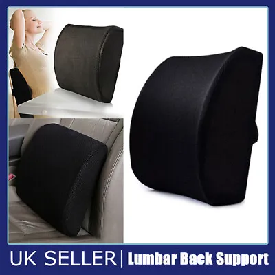 Premium Memory Foam Lumbar Back Support Cushion Car Waist Pillow Chair Seat Pad • £8.75
