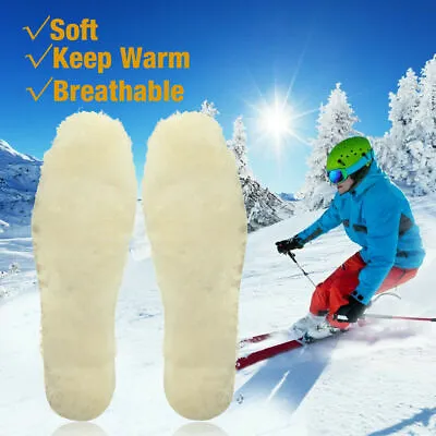 Australian Sheepskin Thick Warm Winter Shoe Insoles Fluffy Womens/Mens Size US • $7.99