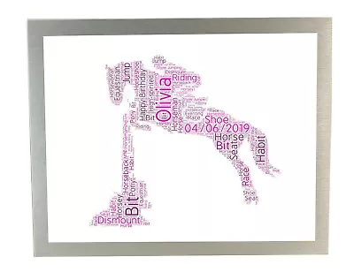 Personalised Word Art Print Show Jumping Horse Racing Equitation Eventing Gifts • £6.39