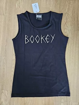 NEW With TAGS Bookey Clothing Logo Graphic Sleeveless T-Shirt Vest S Black • £0.99