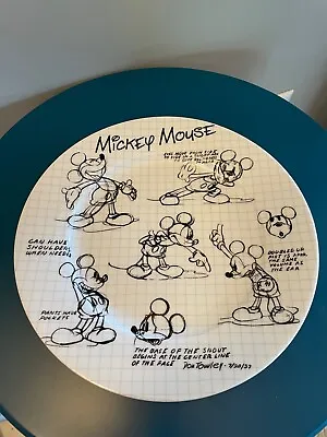 Never Used DISNEY Mickey Mouse 90 YRS Of Magic Sketchbook 10” Dinner Plate Dish  • $11.98