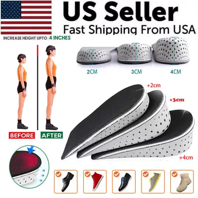 Men Women Invisible Height Increase Insoles Heel Lift Taller Shoe Inserts 2 Pad • $8.95