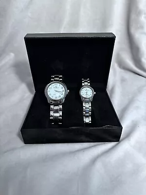 Mark Naimer Set Of Two Silver Watches His And Hers In Box Never Worn Working • $35