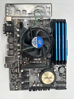 Asus H97M-E Motherboard + I7-4790k CPU @4.00GHz + 32GB RAM + Heatsink + I/O • £95