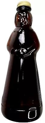 Mrs. Butterworth Figural 8.25” Amber Glass Syrup Bottle  Vintage P1 88 White Cap • $29.99