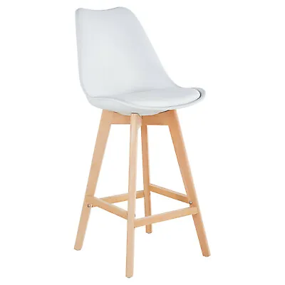 White Moulded Seat Rossall Bar Stool • £110