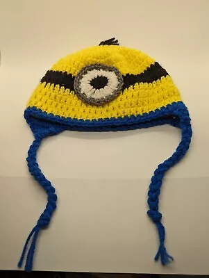 Minions Kids Boys Girls Yellow Winter Beanie Knit Hat W/ Tassels • $7.20