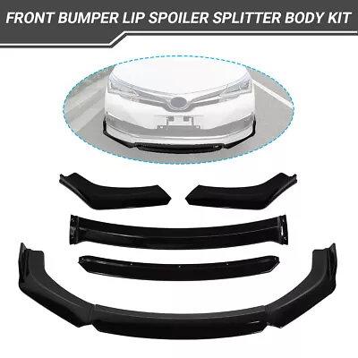 For Universal Car Front Bumper Lip Spoiler Splitter Body Kit Glossy Black US • $31.90