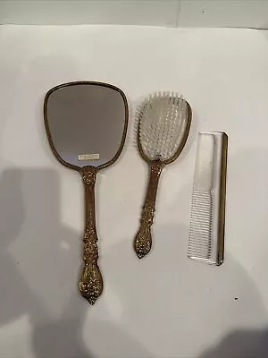 Vintage 1960 S Vanity Set Of 3  Hand Mirror  Brush And Comb • $59.90