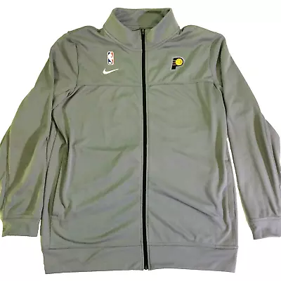 Indiana Pacers Nike Jacket Mens XL-T Tall Gray Team Logo Full Zip Pockets Casual • $28