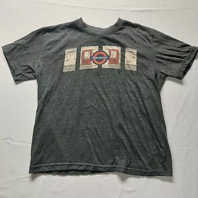 Mind The Gap London Underground Train T-Shirt Charcoal Size L UK Railway • $19.99