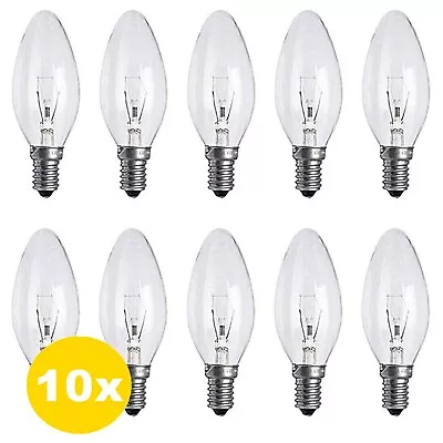 40w Candle Bulb SES E14 Clear Dimmable Small Edison Screw In Candle Bulbs X 10 • £8.99