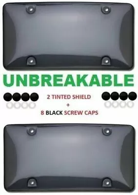 $12.95 • Buy 2 Unbreakable Tinted Smoke License Plate Holder Frame Bumper Shield Cover New 