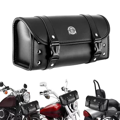 Motorcycle Front Fork Tool Bag Saddlebag Luggage Roll Pouch PU For Harley V-Rod • $27.99