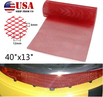 Universal 40 X13  Car Grill Mesh Grille Insert Bumper 6x12mm Rhombic Hole Grids • $18.35