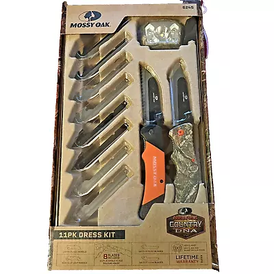 Mossy Oak 11 Piece Dress Kit Knife Set Camo Orange Headlamp New Deer Hunting • $27.99