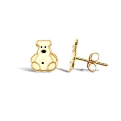 9ct Yellow Gold Children's  Polar Bear Stud Earrings  • £30.80