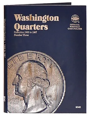 Whitman Blue Coin Folder 9040 Washington Quarter #3 1965 - 1987  Album / Book • $9.08