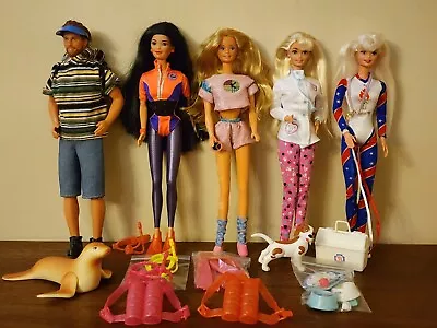 Vtg 90's 80's BARBIE Lot Shaving Ken Fun Time Olympic Pet Dr. Kira Lot Of 5 • $50