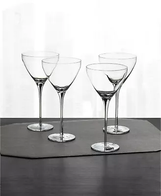 Hotel Collection Black Stem Martini Glasses Set Of 4  Holds Approx. 12.85oz NEW • $26.59