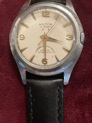Vintage Hilton 32 Mm Manual Wind 17 J. Men’s Watch Antimagnetic • $19.98