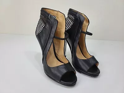 Gwen Stefani L.A.M.B. Skylar Peep Toe Stiletto Heels Netted Strap Size 7M Womens • $59.99