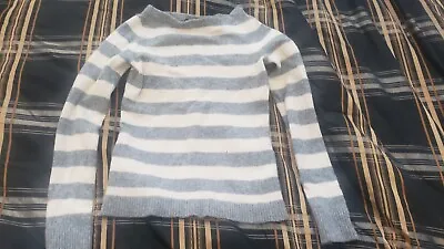 Pre-owned J. Crew 90% Wool 10% Cashmere Striped Pullover Crew Sweater XXS  • $20