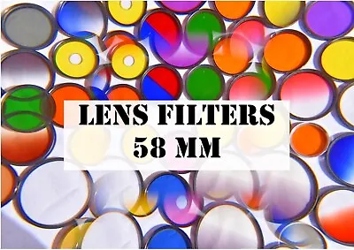 Lens Filters 58mm Close-up Green Yellow Uv Sky Cpl Polarizer Choose *multibuy* • £4.49