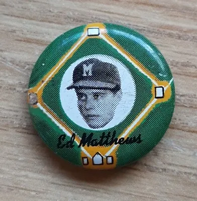 1956 Yellow Basepath Ed Matthews Vintage Pin Milwaukee Braves • $199.99