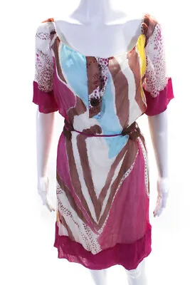 $69.99 • Buy Diane Von Furstenberg Women's Silk Tie Front A Line Dress Multicolor Size 10