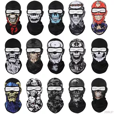 Tactical Skull Ghost Printed Full Face Mask Balaclava Halloween Ski Motorcycle • $8.99