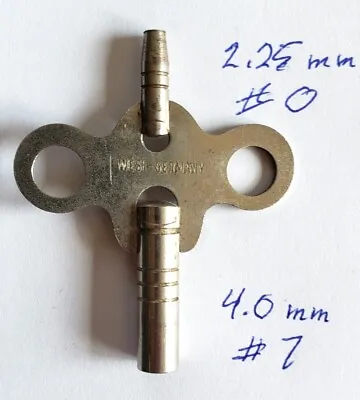 Vintage Brass #0 & #7 Double-ended 2.25 & 4.0 Clock Or Cabinet Key • $6