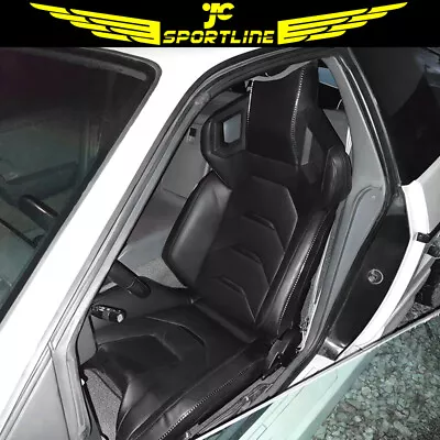 Universal Reclinable Racing Seat + Dual Slider Driver Left PU Carbon Leather • $269.99