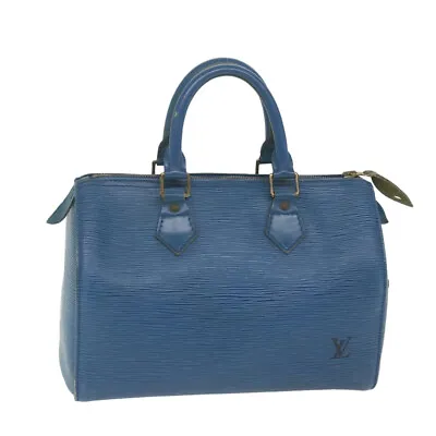 LOUIS VUITTON Epi Speedy 25 Hand Bag Toledo Blue M43015 LV Auth 59851 • $256.28