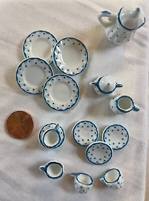 1:12 NEW! Dollhouse Miniature Ceramic Coffee Tea Set Dish Set Tableware 17 Pc • $7.99