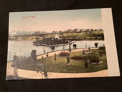 Old Staffordshire Picture Postcard Longton Park boating Lake  Plants • £2.75