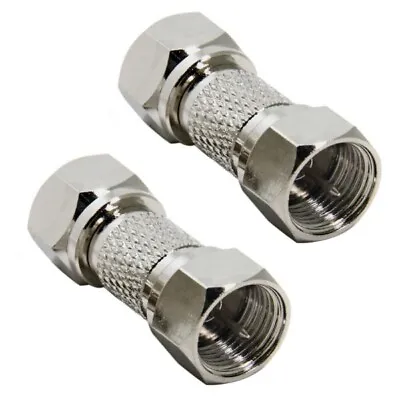 2x F Type Male To Male Coupler Inline Coax Coaxial Cable Connector Screw Adapter • $7.35