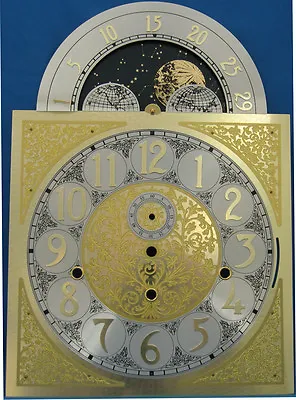 Grandfather Clock Dial Hermle 1161-853 NEW Brass Color Moon 15 1/2  X 11  NICE • $197.90