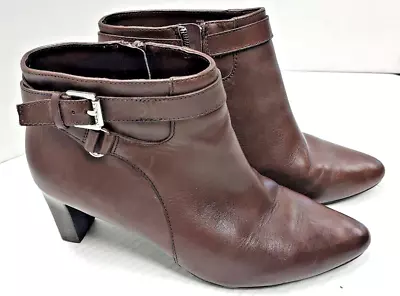 Ralph Lauren Nara Boot Women Size 8 B Brown Leather Ankle Shoes • $10