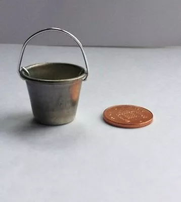 Galvanised Bucket Dolls House Miniature Outdoor Accessories Metal • £2.99