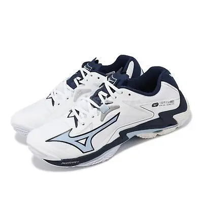 Mizuno Wave Lightning Z8 White Navy Men Volleyball Sports Shoes V1GA2400-53 • $124.99