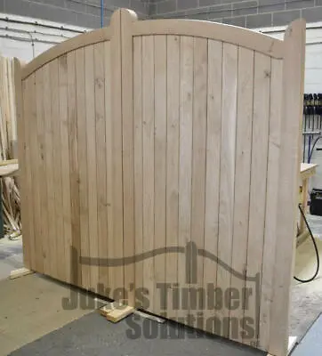 Wooden Oak Bow Top Driveway Gates Mortice & Tenoned 6ft 1800mm • £2530.94