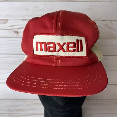 Vintage 80s Maxwell Trucker Mesh Hat Made In USA Red White Green Retro Classic • $29.99