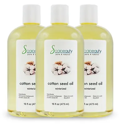 Cotton Seed Oil Carrier Cold Pressed Winterized Natural 48 Oz (3 X 16) • $28.30