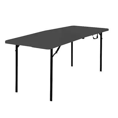 Cosco 2.5-ft X 6-ft Fold-in-half Indoor Rectangle Resin Black Table 8 Person • $48.98